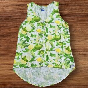 Kavu White and Yellow Beryl Citrus Lemon Lime Tank Top. Sz. XS